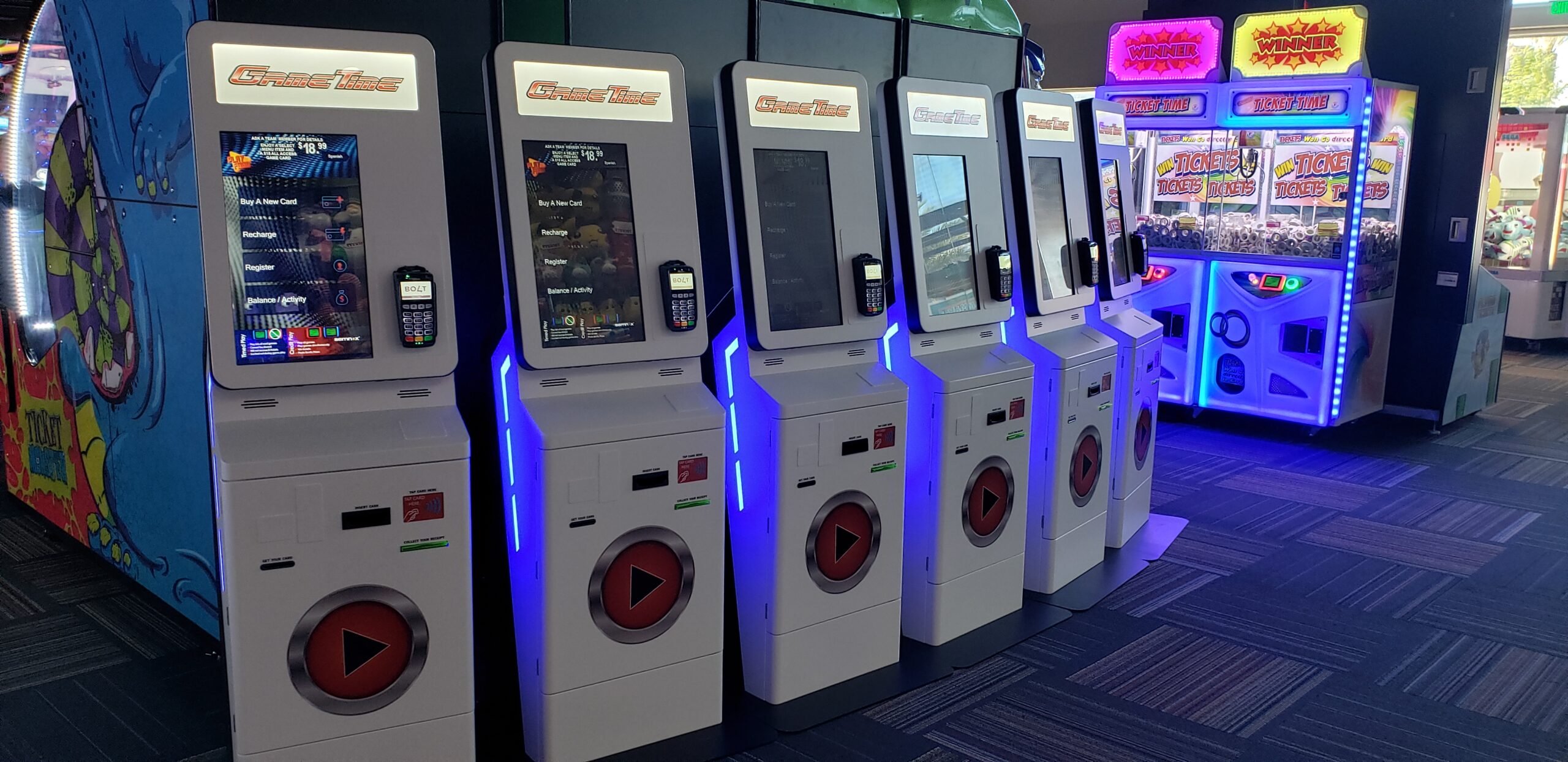 Arcade games and amusement equipment managed by General Vending at an entertainment venue